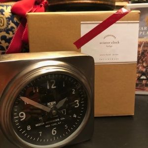 POTTERY BARN Aviator Desktop Clock NWT IN MINT BOX